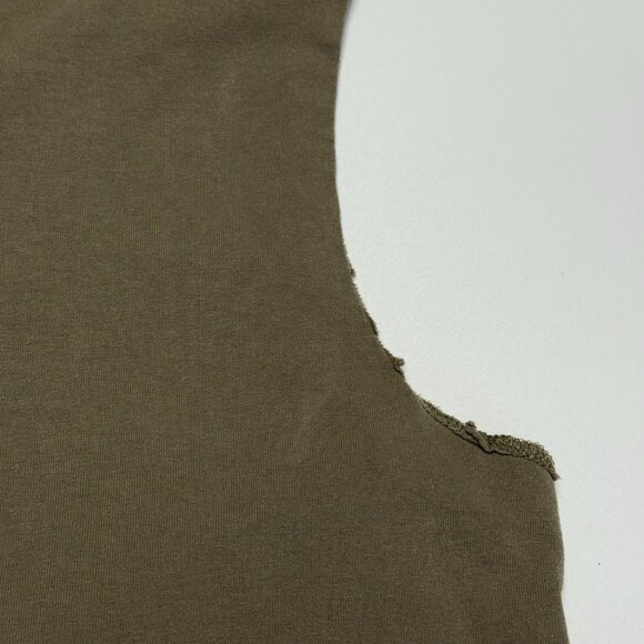 Allsaints Tank Top Shirt Mens XL Brown Oversized Fit Cut Off - Picture 5 of 9